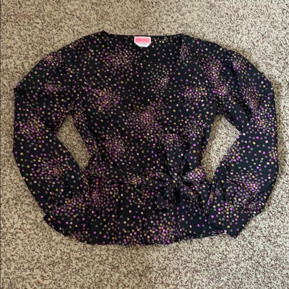 🎉HP🎉 Kate Spade disco dots wrap top - Picture 2 of 7